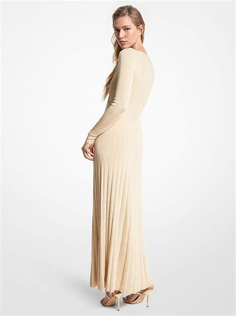 michael michael kors perette knit dress|Metallic Stretch Knit Ring Maxi Dress .